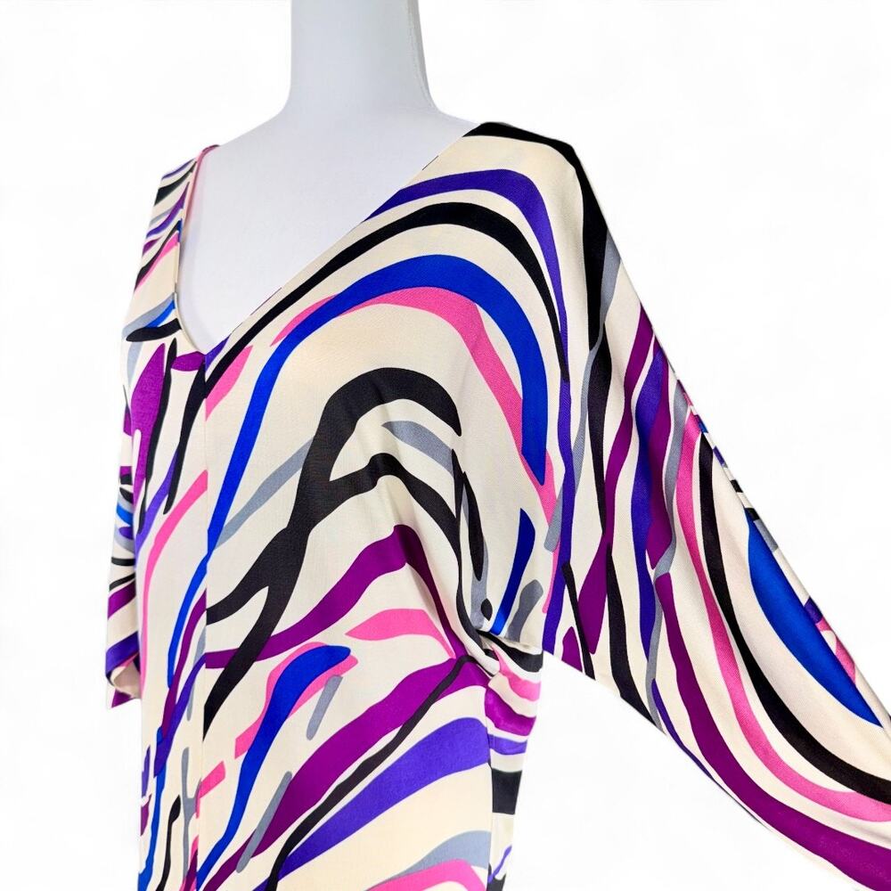 Diane von Furstenberg Clara Silk Mini Dolman Dress Mod Statement Luxury V-Neck 4 - Picture 3 of 10